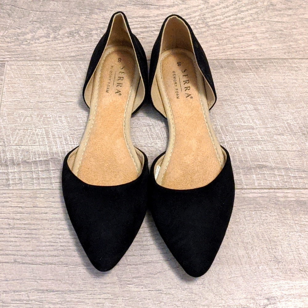Serra Memory Foam flats size 8, black